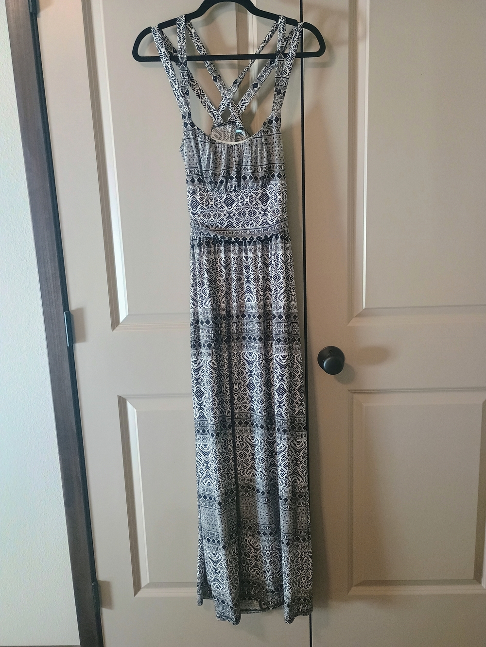 Black & White Strappy Maxi Dress
